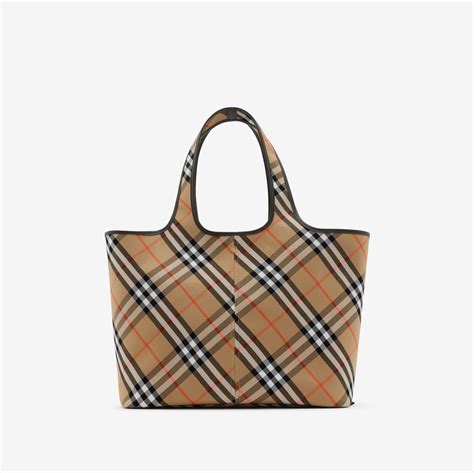 40697461 burberry|Check Tote in Sand .